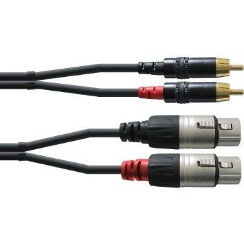 Cordial CFU 3 FC 3 m Professionelles Audiokabel, 2 XLR female  2x Cinchstecker