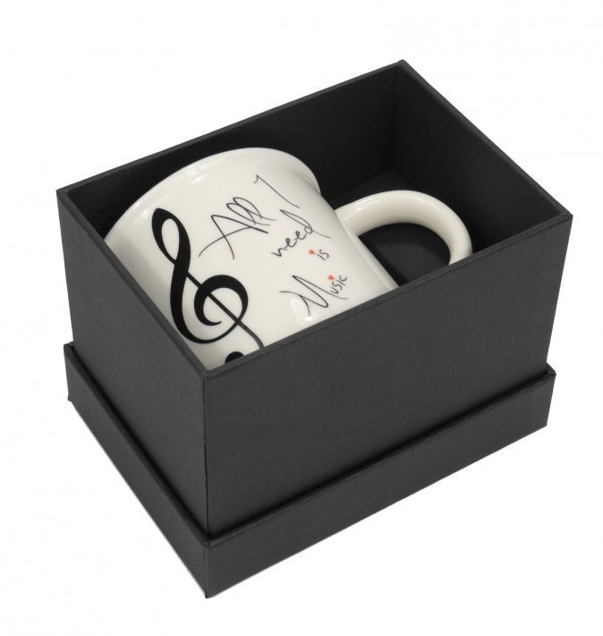 9008137014069 - Notentasse Tasse All I need is music weiss weiß 350 ML mit Geschenkbox