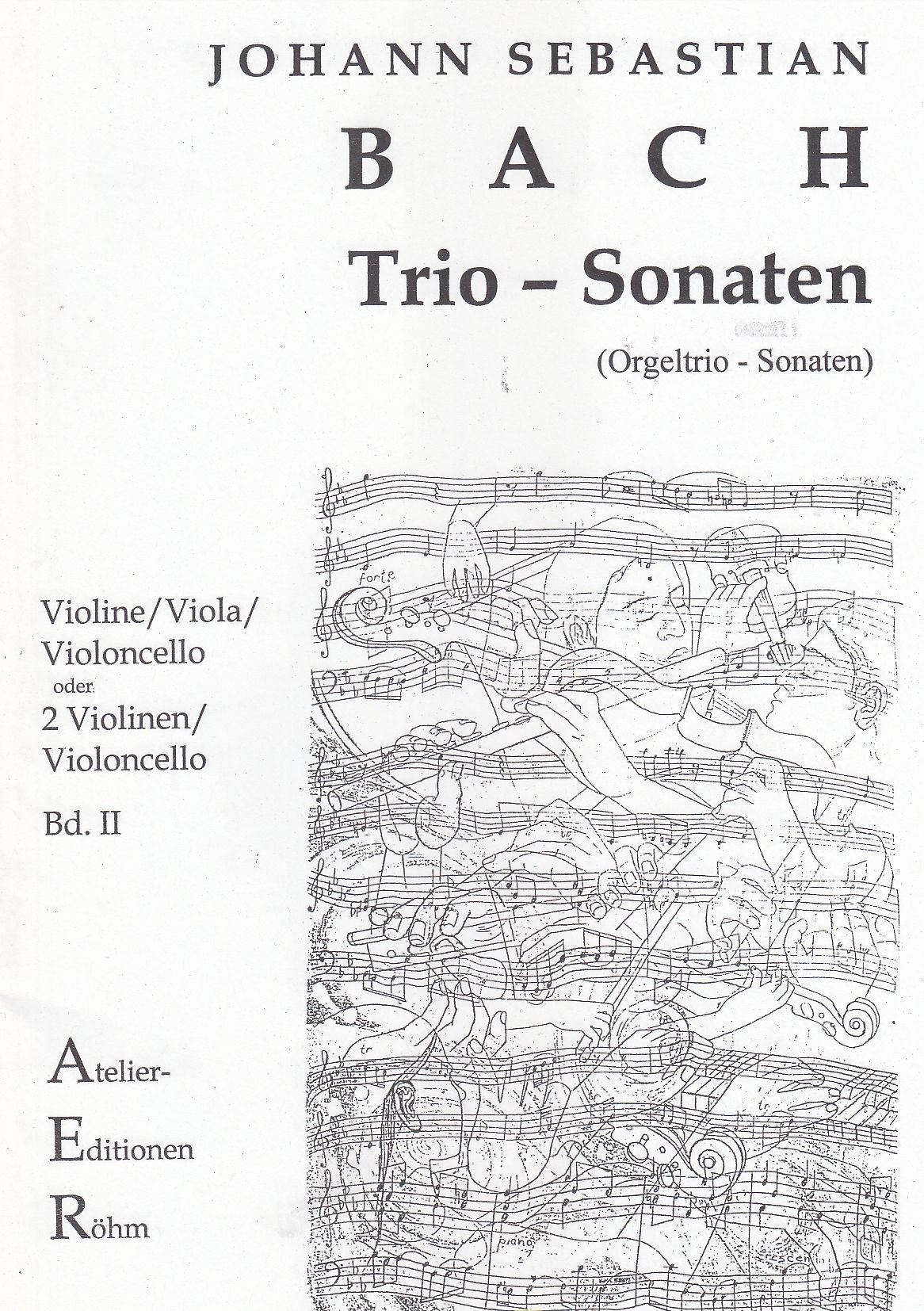 Noten Trio-Sonaten Band 2 J.S.Bach für Streichtrio oder 2 Violinen & Violoncello