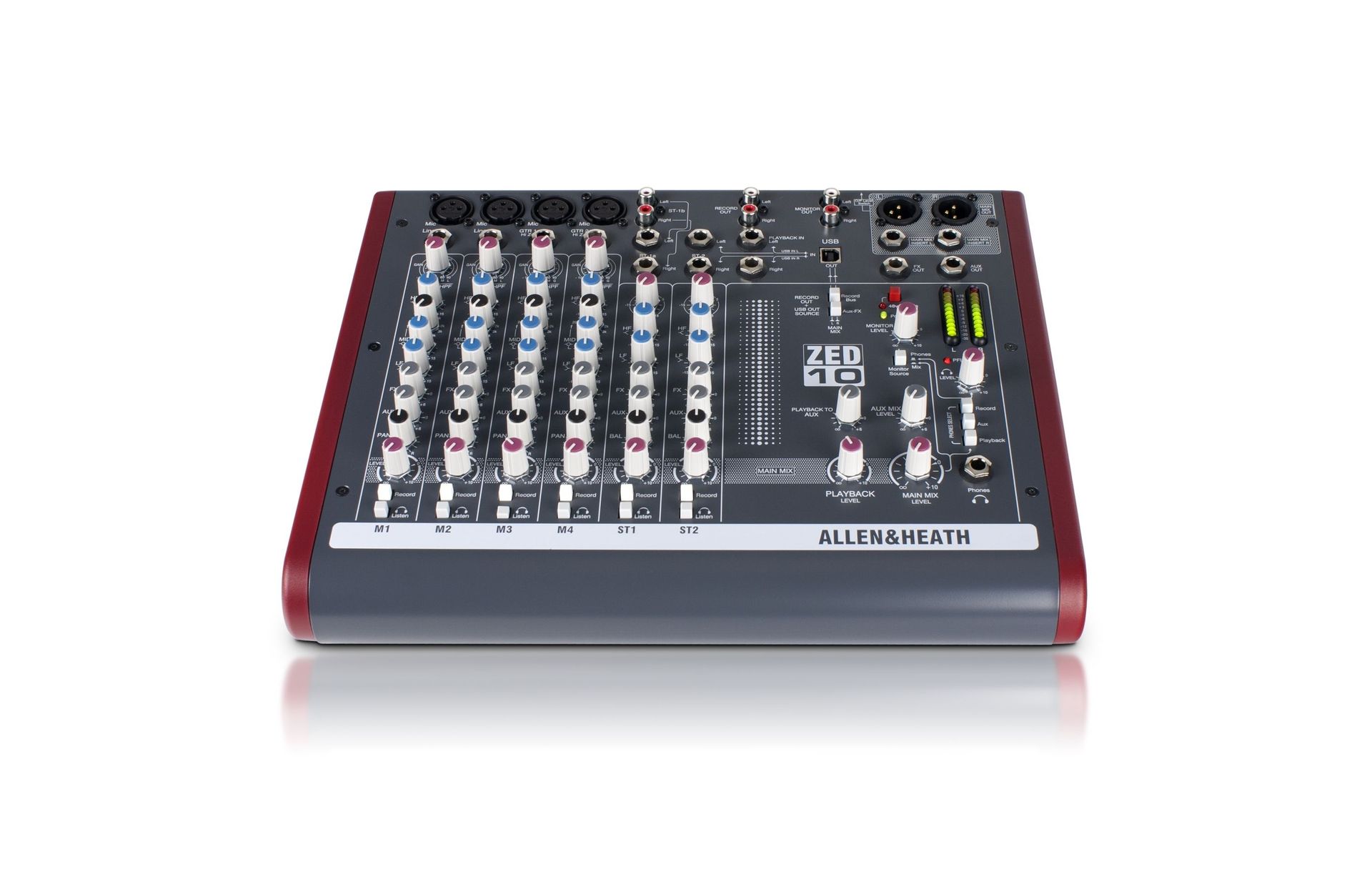 Allen & Heath ZED-10 Mixer, 4 Inputs + 2 StereoIN, USB Send / Return