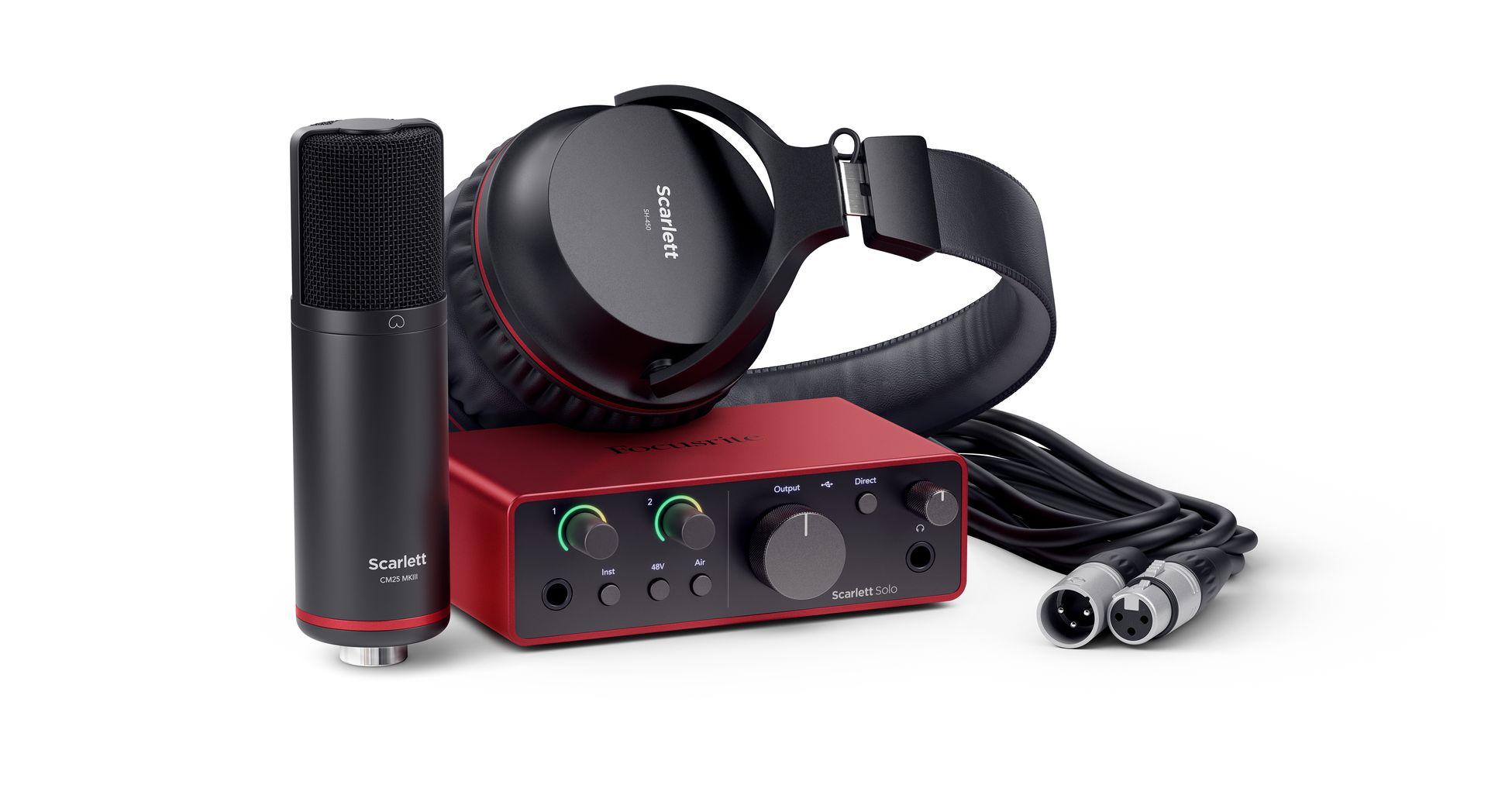 Focusrite Scarlett 2i2 Studio 4th Gen mit Kopfhörer, Mikrofon und Kabel SET NEU