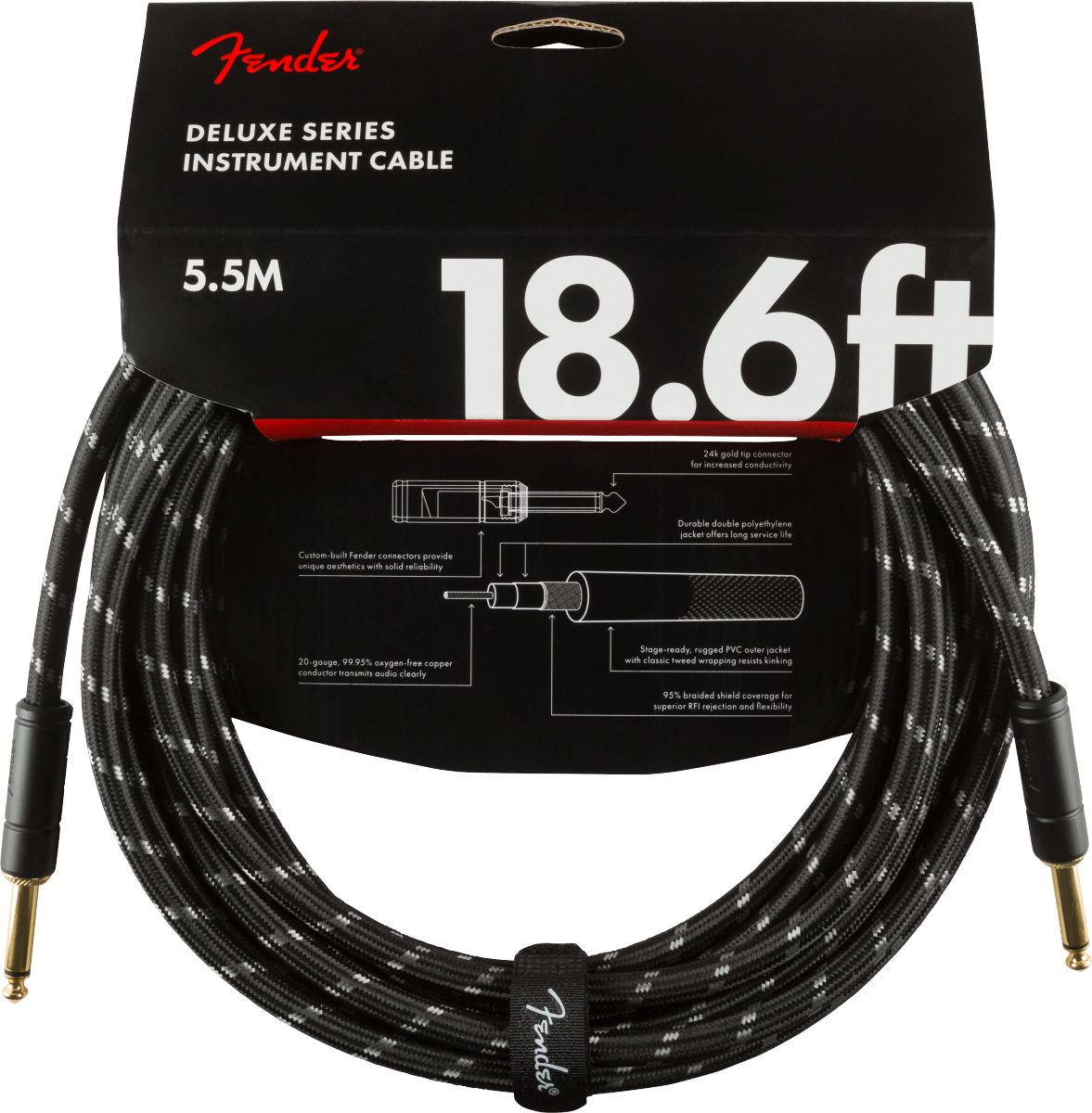 Fender Deluxe 18.6'  Instrument Kabel 5,5 Meter Klinke/Klinke 6,3mm