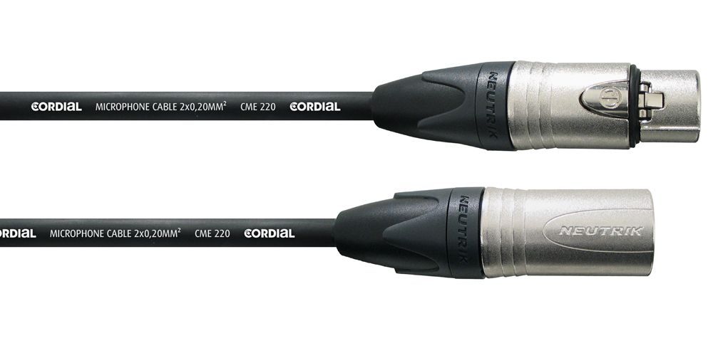 Cordial CXM 10 FM-BK Mikrofonkabel Neutrik XLR male/female, 10 Meter schwarz_00025949_