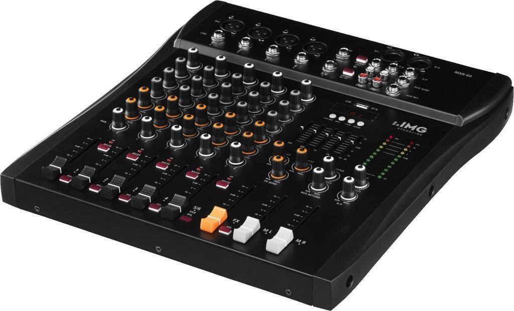 IMG Stage Line MXR-60  Mixer mit USB-Audiointerface und Bluetooth-Empfänger