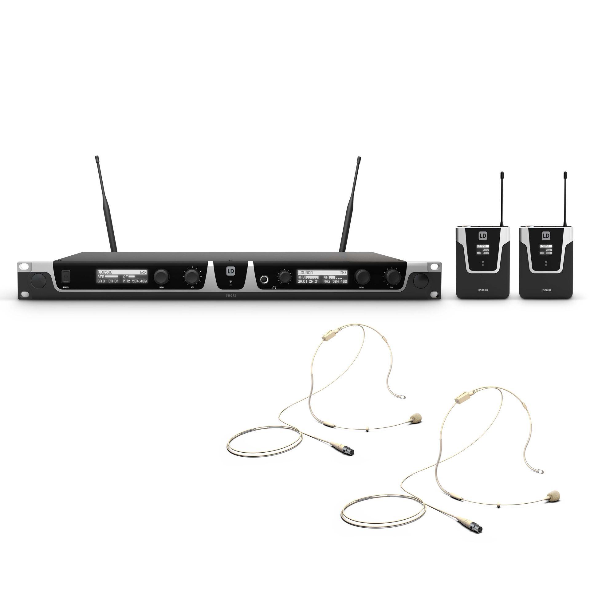 4049521205026 - U508 BPHH 2 Duales UHF Wireless System mit 2x Headset beigefarben