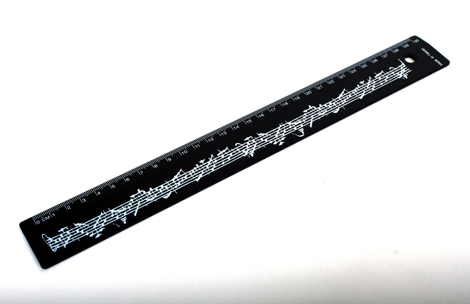 Lineal 30 cm, Notenmotiv , Acryl, schwarz 