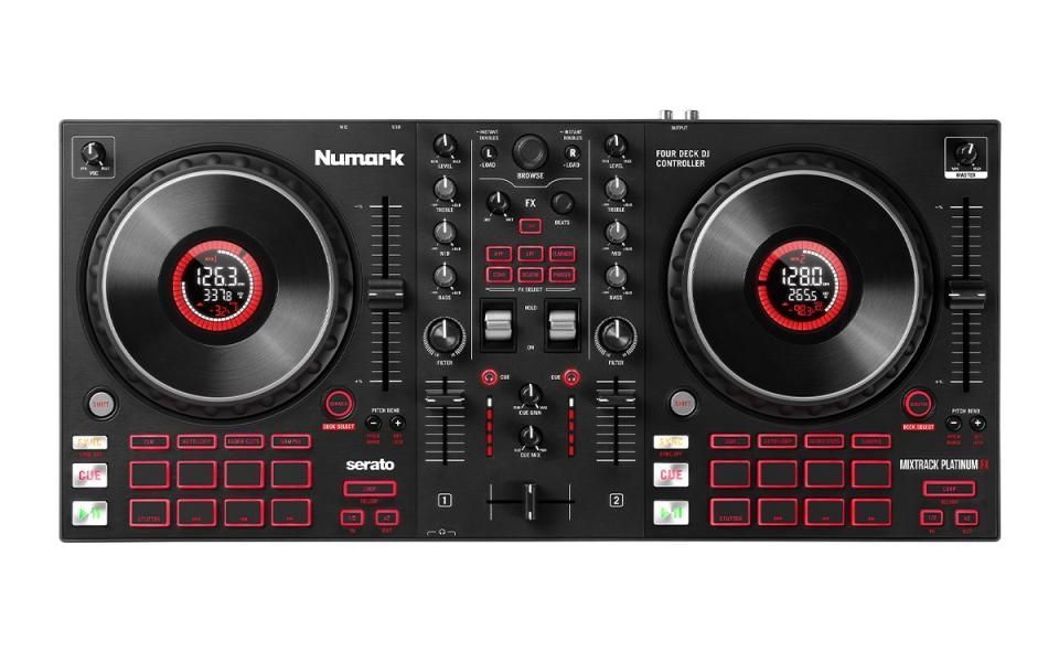 Numark Mixtrack Platinum FX 4-Deck DJ-Controller mit Jogwheel-Display und Effekt
