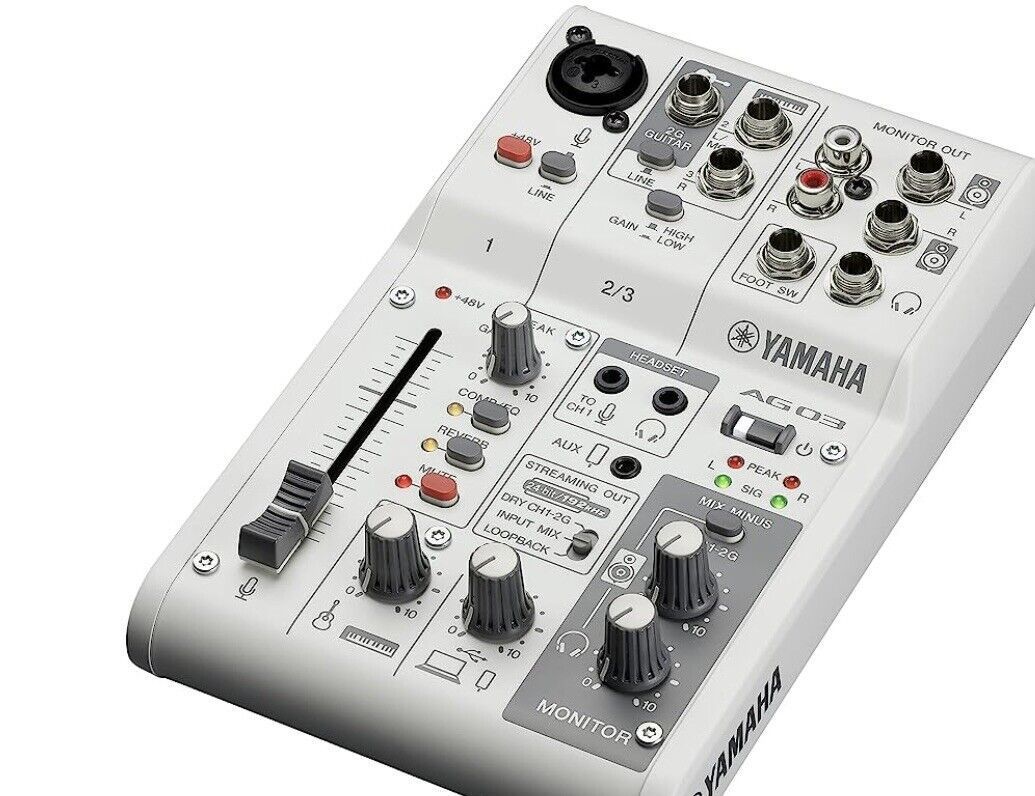 Yamaha AG03 MK2 WH Mixer mit internem USB 2.0 Audiointerface Farbe: weiß