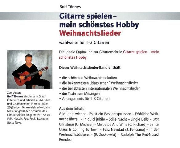 Noten GITARRE SPIELEN MEIN SCHÖNSTES HOBBY Weihnachtslieder 9632D