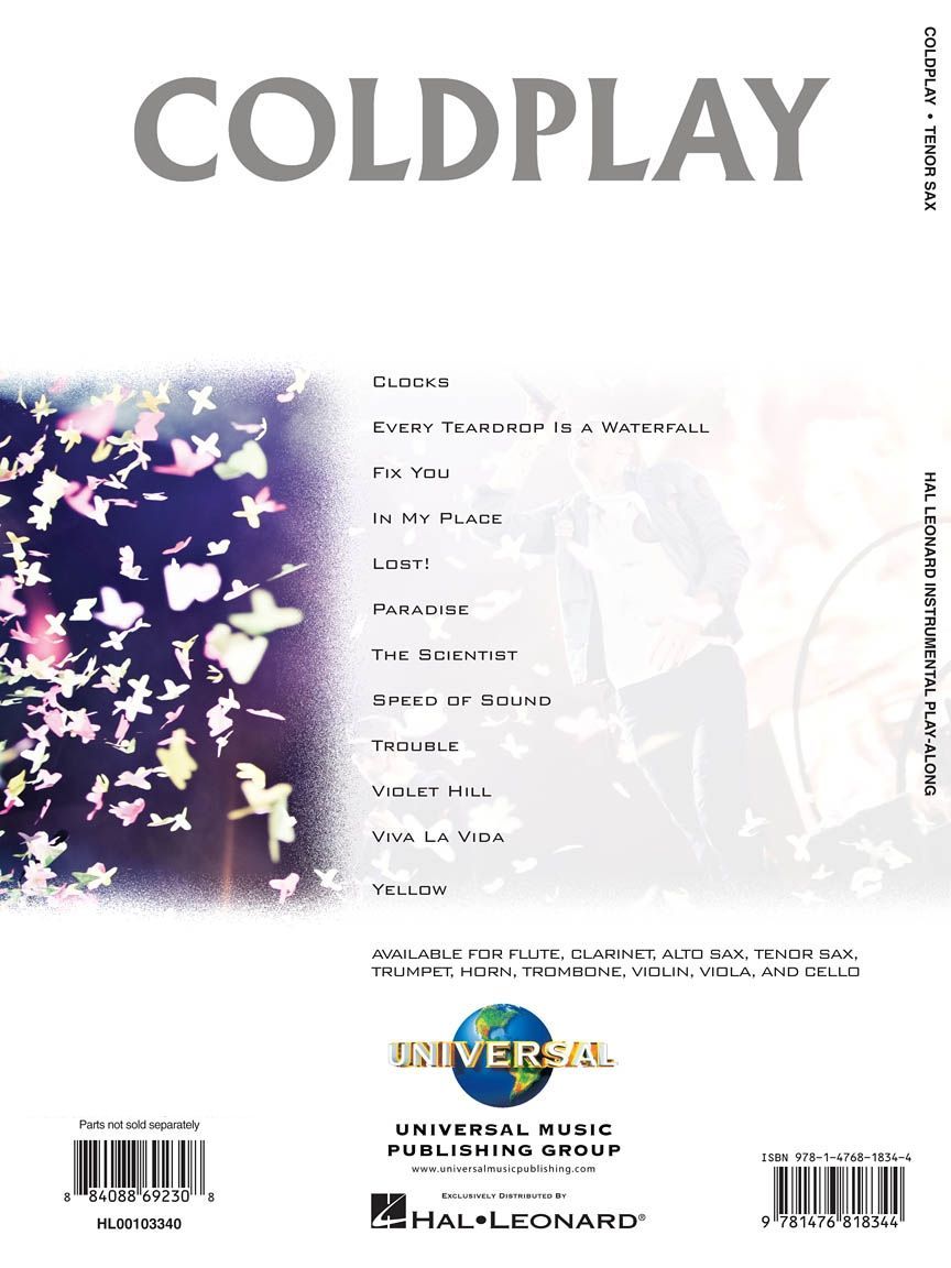 Noten Coldplay für Tenor Sax incl. CD HL 00103340 zum Mitspielen Bb Saxophon