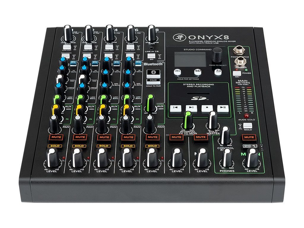 Mackie Onyx 8 Mischpult 8-Kanal Mixer mit Mehrspuraufnahme über USB