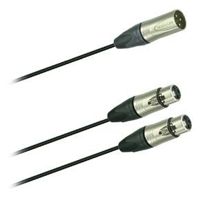 Kabeladapter 1x XLRmale  2x XLRfemale, Y-Audio-Adapterkabel, 0,2 Meter Neutrik_00031790_