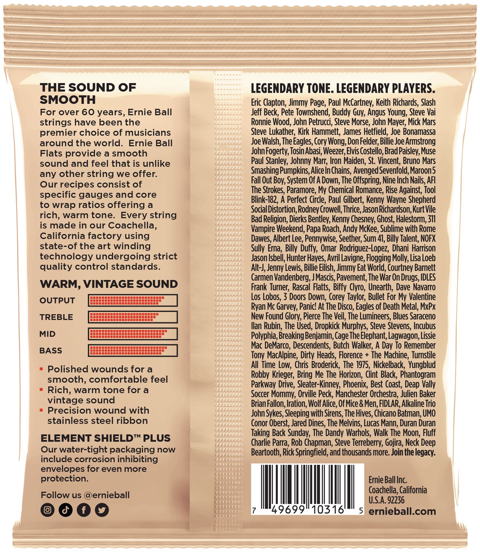 Ernie Ball EB2580 Flatwound Gitarrensaiten