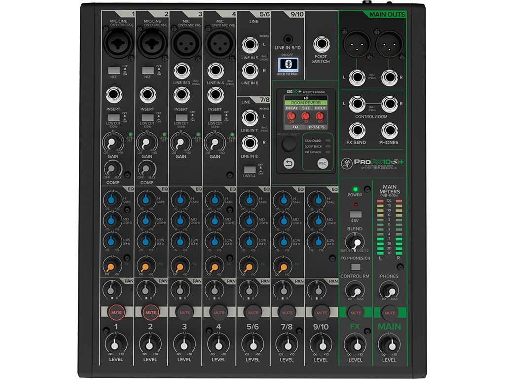 Mackie ProFX10v3+ Mischpult 10-Kanal Mixer mit Bluetooth