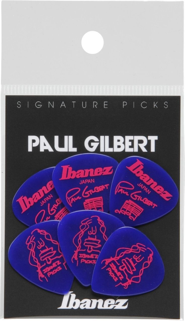 Ibanez Paul Gilbert Guitar-Pick Blue 6er Pack Celluloid Plektren Heavy 1mm 