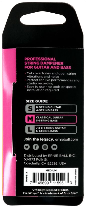 Ernie Ball EB9613  Zubehör, FretWrap, Gruv Gear, Medium_00054544_