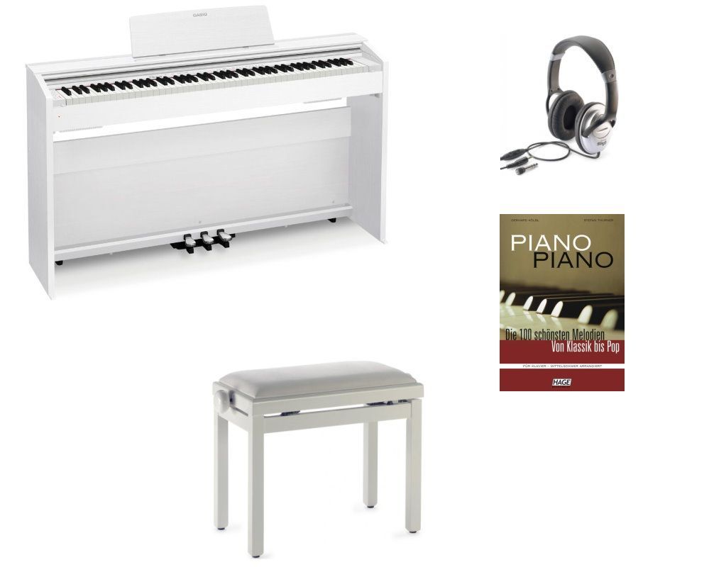 Casio PX-870 WE SET  Digitalpiano weiß mit Pianobank,Kopfhörer u.a. Zubehör