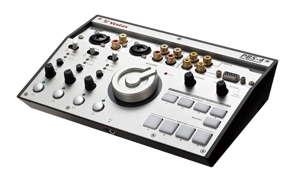 Vestax PBS-4 4- Kanal Audio/Video-Mixer mit USB zum Anschluß an PC