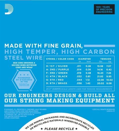 D'Addario EXL117 E-Gitarren Saiten .011-.056 für D-Tuning