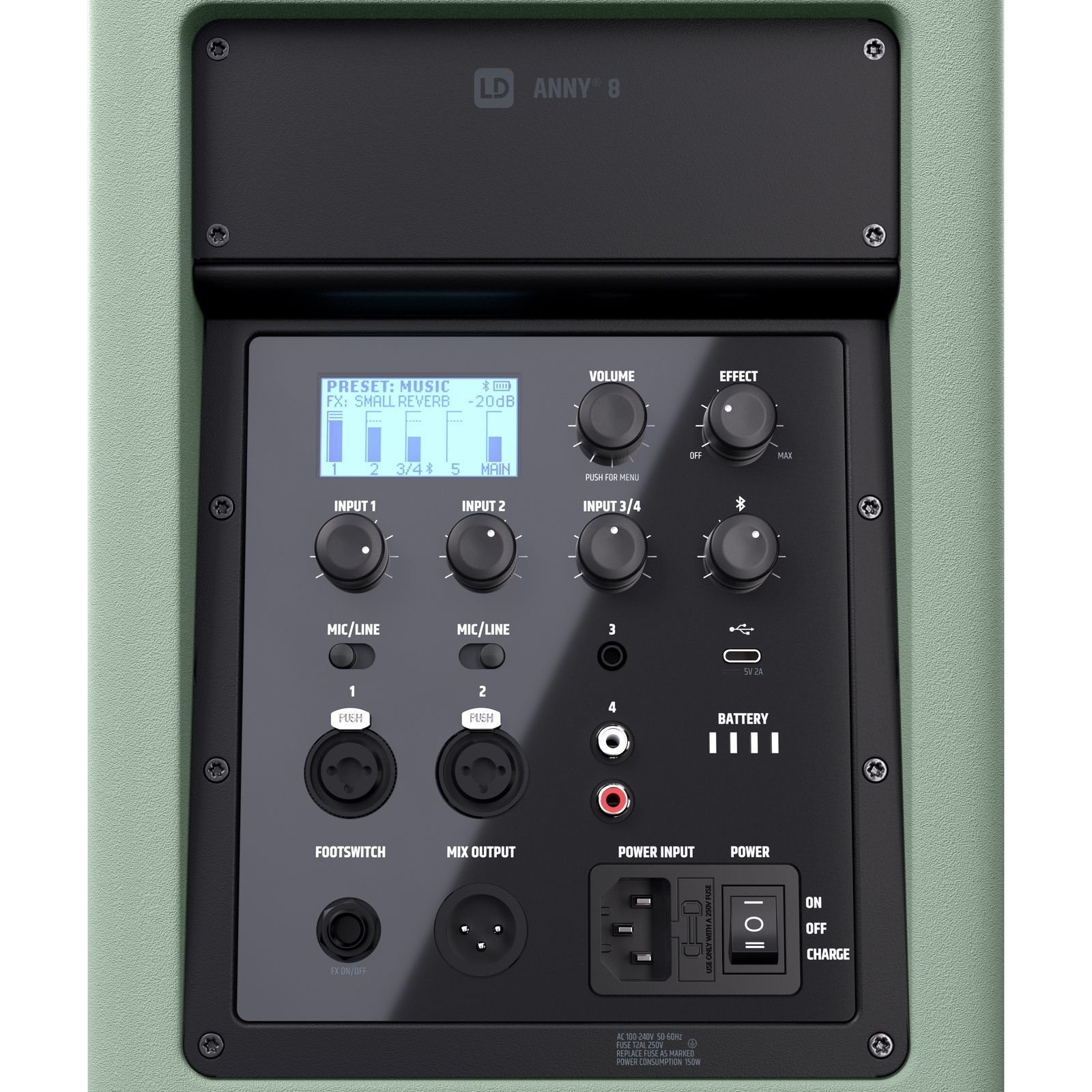LD Systems ANNY 8 Green Akkubetriebene Bluetooth-Lautsprecherbox 
