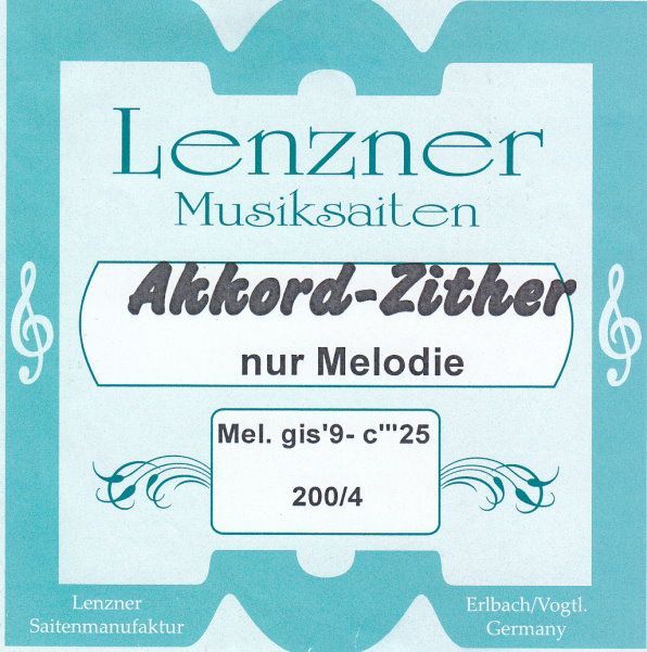 Lenzner Zither-Saiten Akkordzither, original Saiten für 331/200-4 25 Saiten