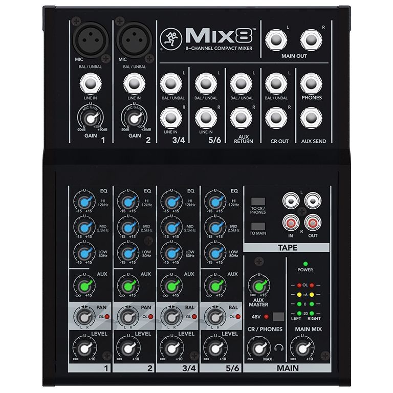 Mackie Mix8 Mischpult 8-Kanal Kleinmixer inkl. Netzteil 