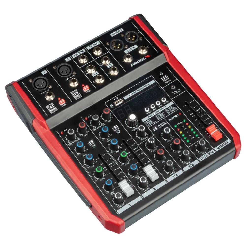 Proel PLAYMIX6 Mixer mit Multieffekt, MP3-Player und Bluetooth_00054540_