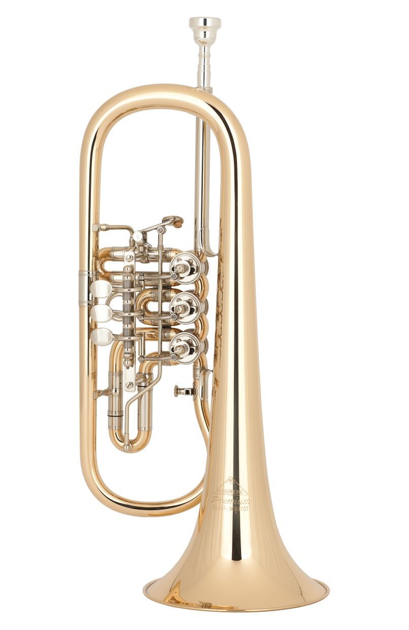 Miraphone 24-R B-Flügelhorn 24R-1100-A100, Goldmessing Schallstück