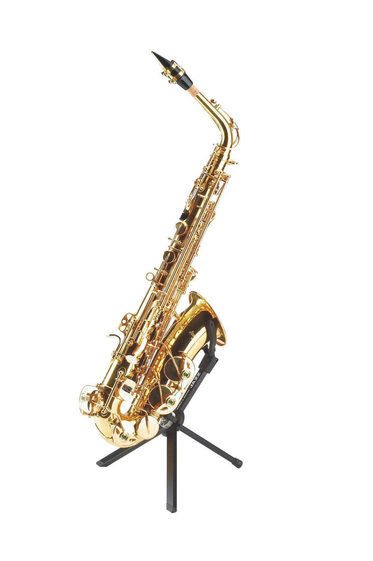 K&M 14330 Saxophonständer JAZZ Altsaxophon, im Schallstück transportierbar
