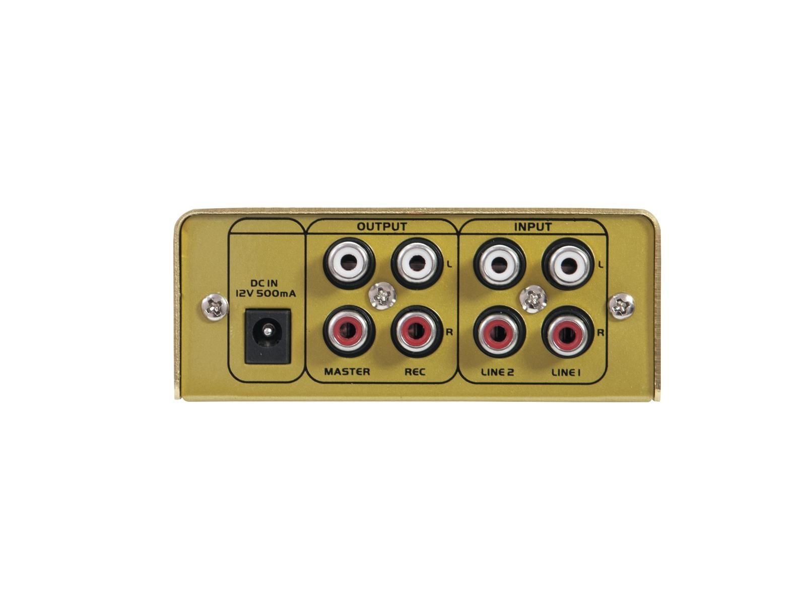 OMNITRONIC GNOME-202 Mini-Mixer gold 2-Kanal DJ-Mixer für Einsteiger