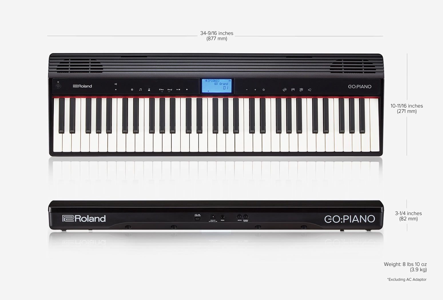 Roland Go Piano Stagepiano mit Lautsprechern, 61 Tasten mit Anschlagdynamik 