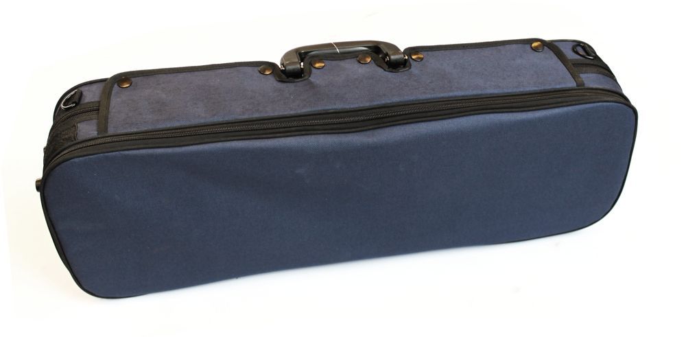 Koffer Violine 1/4 Größe CVK-02 Rechteck-Etui blau mit Rucksackträgern