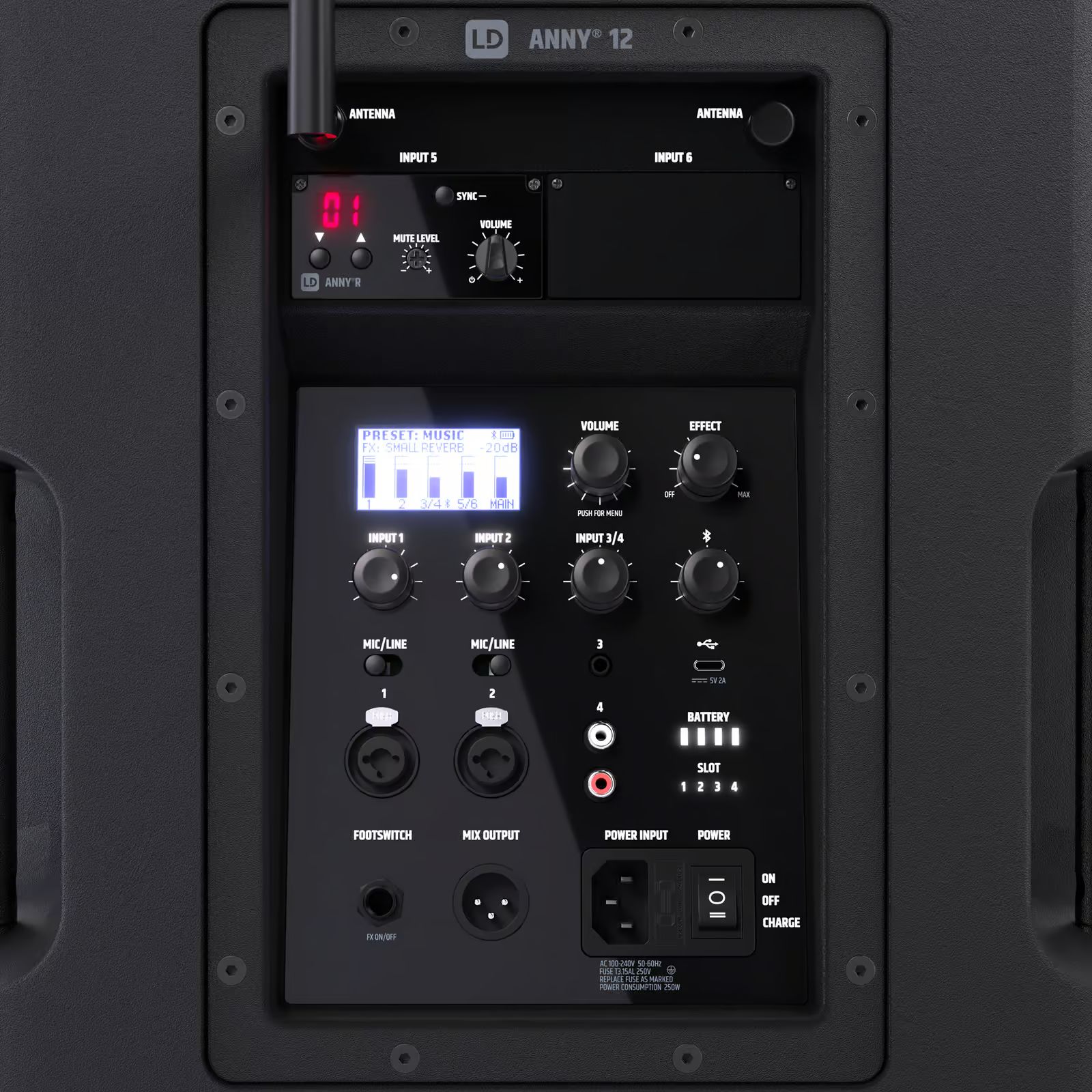 LD Systems ANNY 12 BPH B8 Akkubetriebene Bluetooth-Lautsprecherbox mit Headset