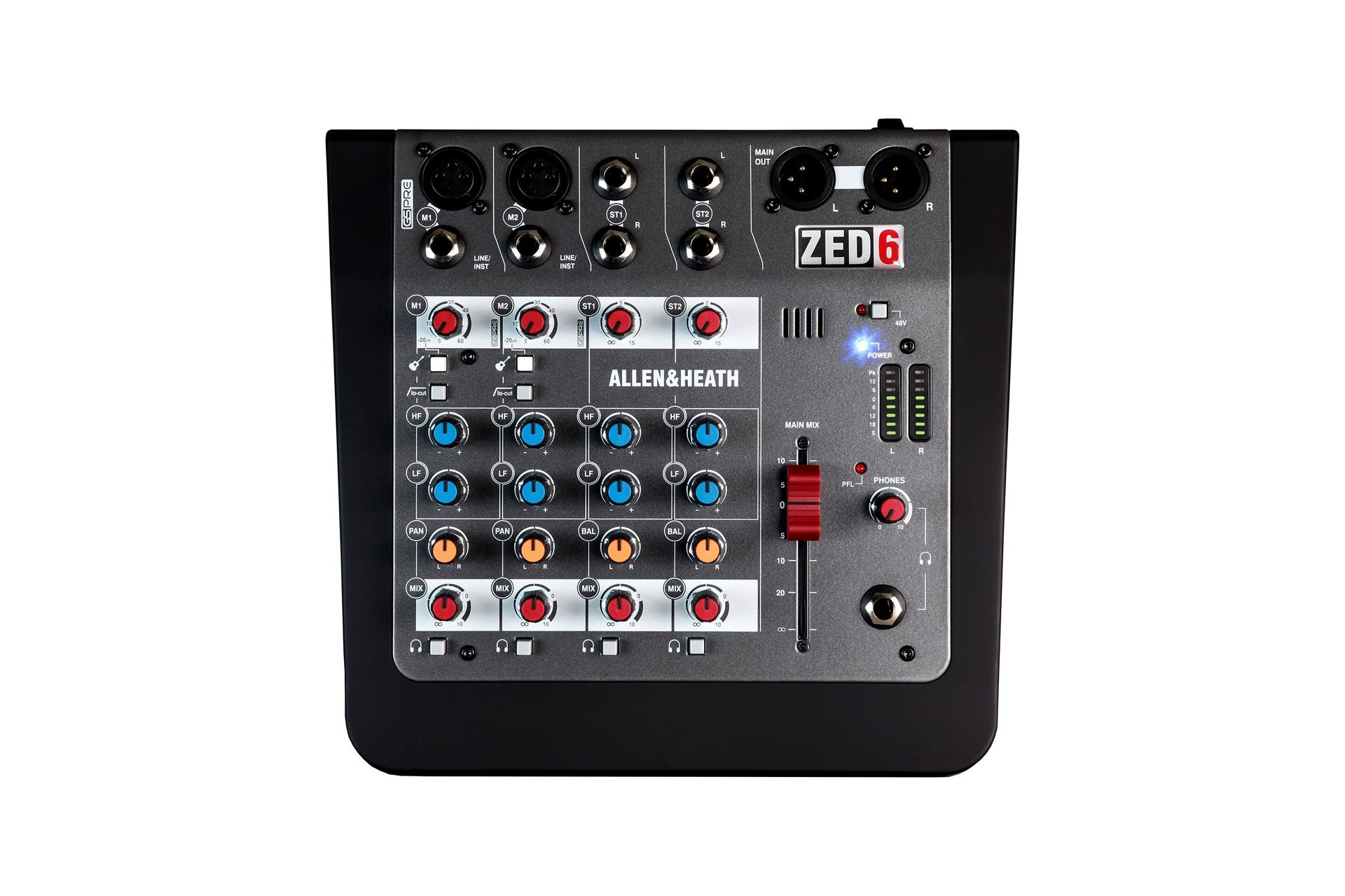 Allen & Heath ZED-6  Kleinmixer, 6 Kanal Mischpult mit XLR Master-Out