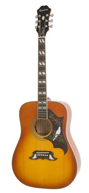 Epiphone Dove Studio Akustikgitarre mit Tonabnehmer/ EQ-System, Fichte sunburst