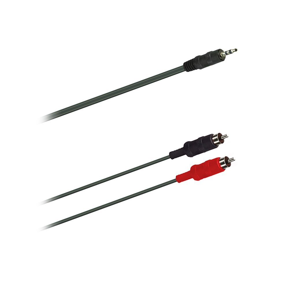 Insertkabel 3,5mm Stereo Klinke2x Cinchstecker, 3 Meter, schwarz
