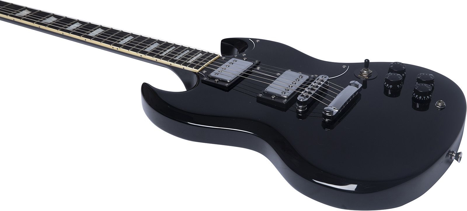 EKO GEE DV300-BLK E-Gitarre Double Cut schwarz