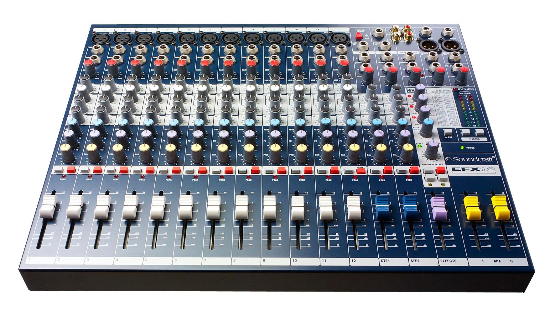 Soundcraft EFX 12 19" Mixer, inkl. Rackwinkel,12 Mikrofoneingänge, Lexiconeffekt_00011355_