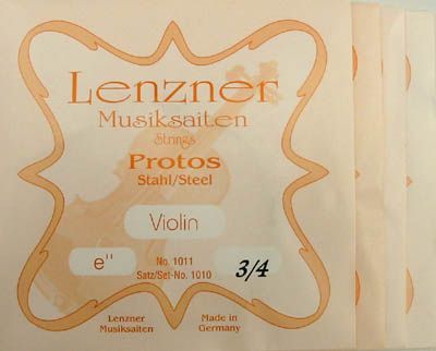 Saiten Violine 3/4 Satz Protos Stahl, Lenzner Optima