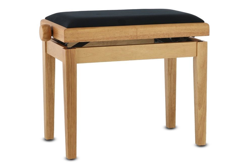 0703062853934 - Klavierbank DELUXE Natur matt Sitzbezug schwarz verstellbar 0703062853934 - Klavierbank DELUXE Natur matt Sitzbezug schwarz verstellbar