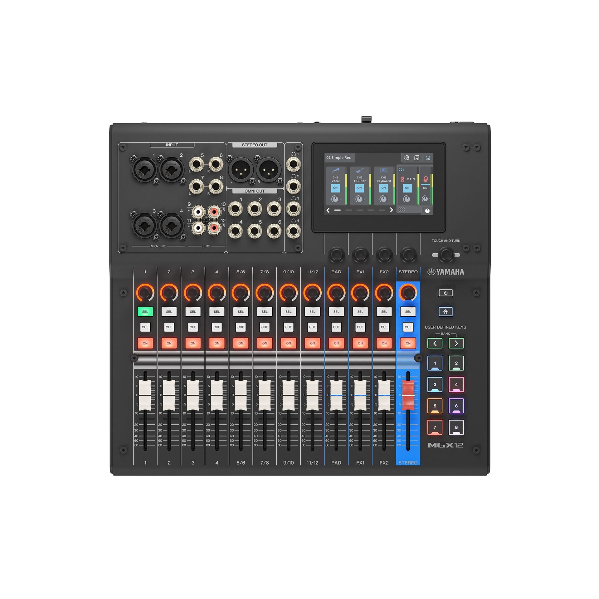 Yamaha MGX12 BK Digitalmixer  Farbe: schwarz  NEUHEIT