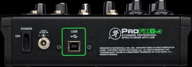 Mackie ProFX6v3 Mischpult 6-Kanal Mixer inkl. Effektgerät, USB-Anschluss