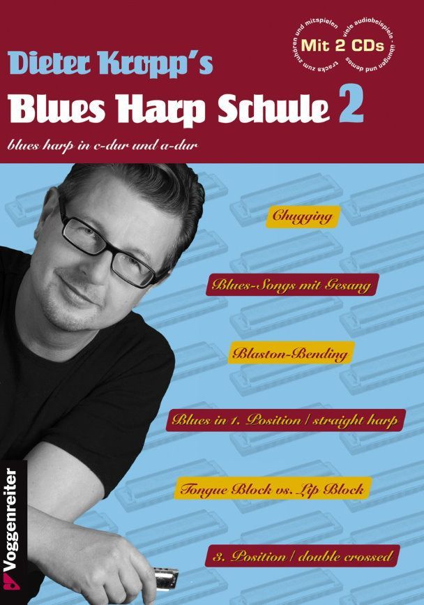 Noten Dieter Kropp´s Blues Harp Schule Teil 2 Voggenreiter VOGG 1029-1 2 CDs