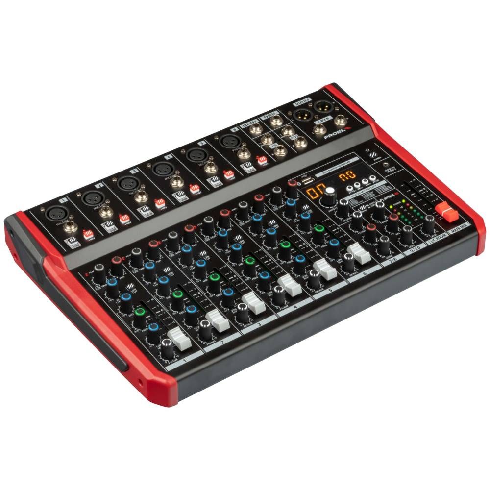 Proel PLAYMIX 10 Mixer mit Multieffekt, MP3-Player und Bluetooth