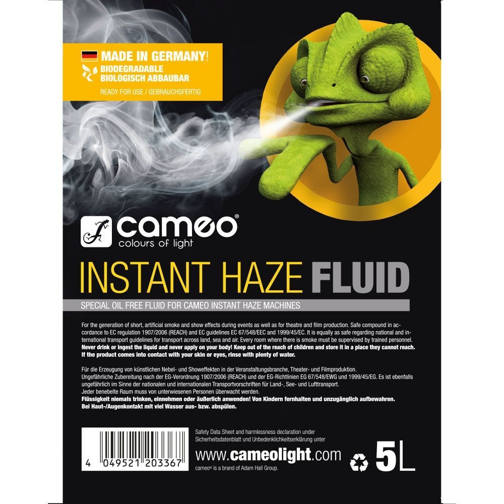 Cameo Instant Haze Fluid 5L Spezielles Hazefluid für Cameo Instant Hazer ölfrei