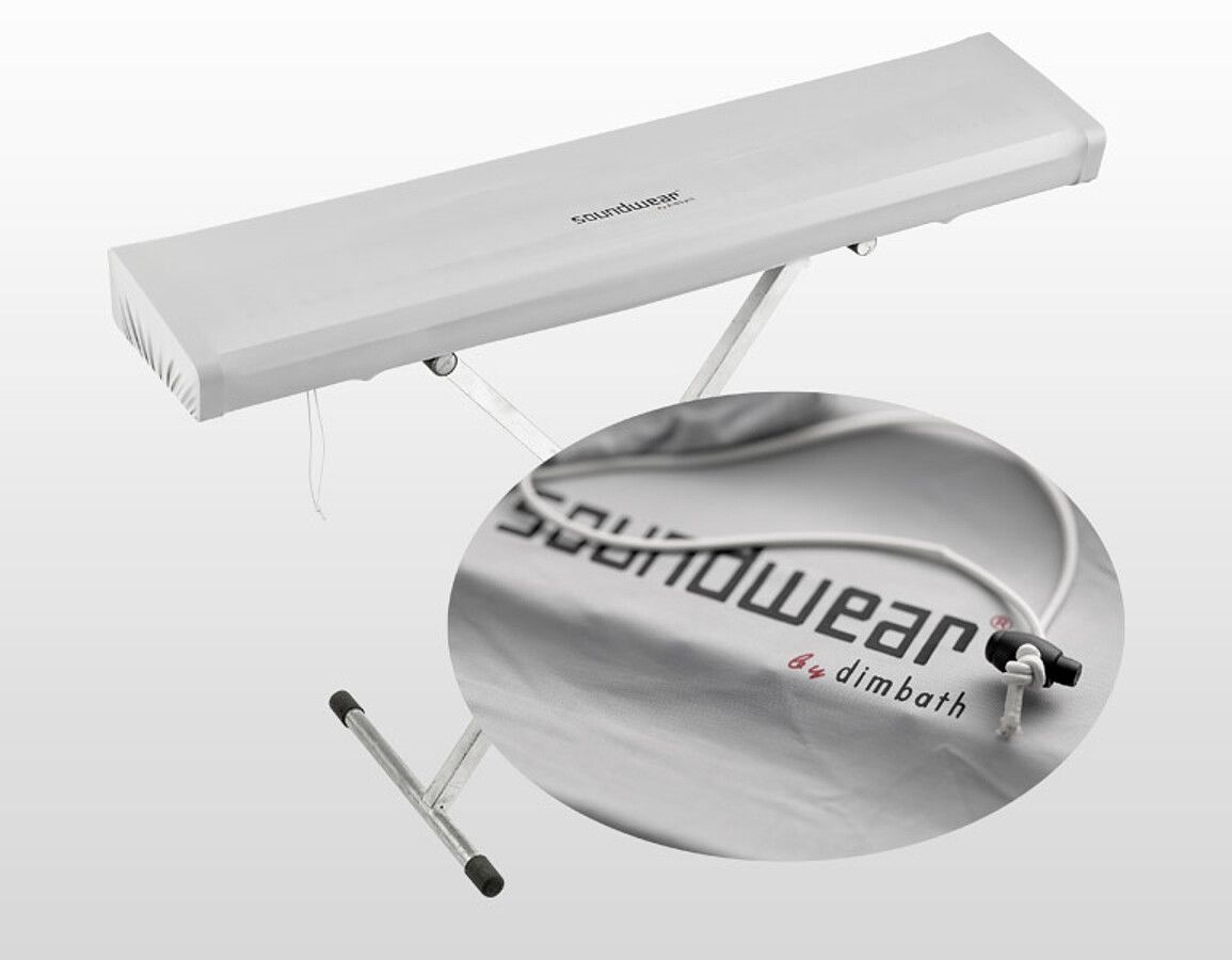 Soundwear Elastische Keyboard Abdeckhaube, 88 Tasten silber, 125 - 150 cm