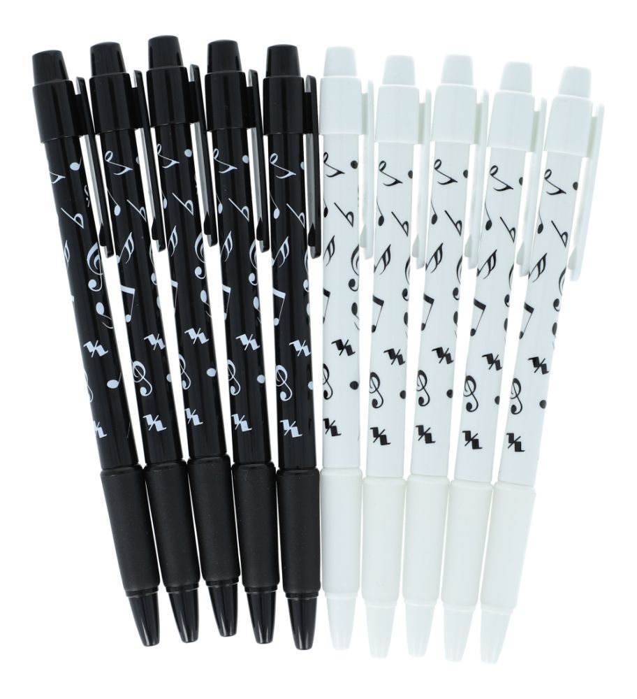 Kugelschreiber mit Notenaufdruck schwarz / weiß  Farbauswahl zufällig 