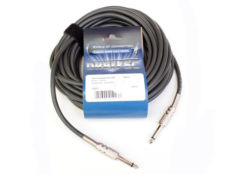 Boxenkabel 6,3mm Klinke/Klinke, 2x1,5mm², 10 Meter_00012570_