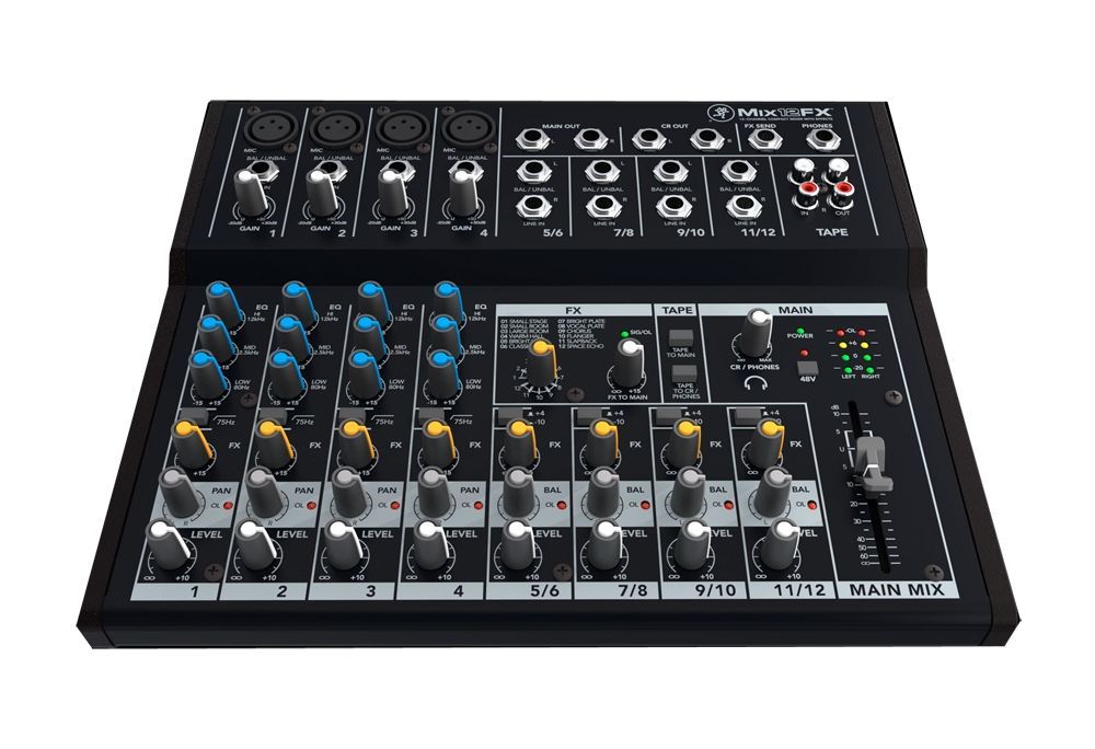 Mackie Mix12FX Mischpult 12-Kanal Kompaktmixer inkl. Netzteil  mit Multieffekt