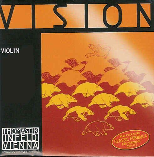 Thomastik VISION Violine 1/4-D-Saite VI03 mittel Synthesic Core Silber